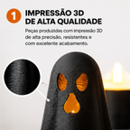 Kit Halloween Decorativo Com LED Fantasma Chapéu Bruxa Enfeite Mesa Festa Terror 3D