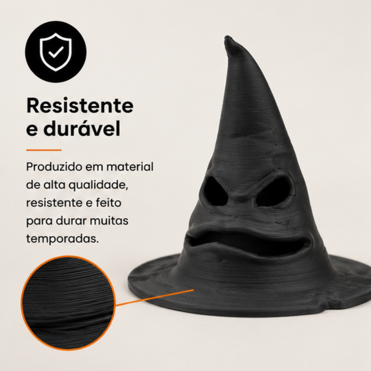 Kit Halloween Decorativo Com LED Fantasma Chapéu Bruxa Enfeite Mesa Festa Terror 3D
