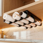 Suporte para Rolos de Cozinha Organizador de Armário | Porta Papel Toalha, Filme e Alumínio | Organizador Casa
