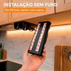 Suporte para Rolos de Cozinha Organizador de Armário | Porta Papel Toalha, Filme e Alumínio | Organizador Casa