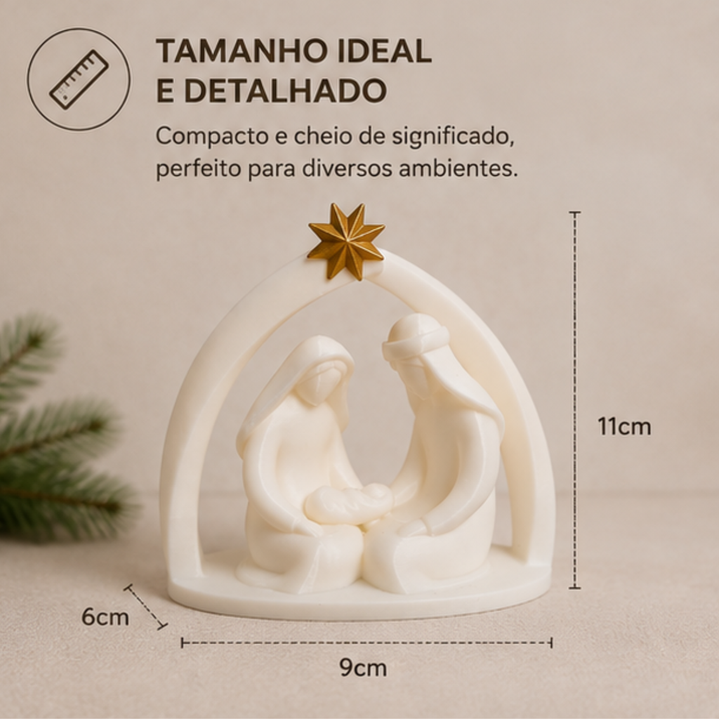 Presépio Natalino Moderno Sagrada Família Menino Jesus Enfeite Decoração de Mesa para Natal
