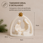 Presépio Natalino Moderno Sagrada Família Menino Jesus Enfeite Decoração de Mesa para Natal