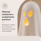 Kit 3 Fantasmas Halloween Porta Vela LED Decoração de Mesa Enfeite Festa Dia das Bruxas Criativo