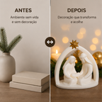 Presépio Natalino Moderno Sagrada Família Menino Jesus Enfeite Decoração de Mesa para Natal