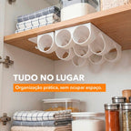 Suporte para Rolos de Cozinha Organizador de Armário | Porta Papel Toalha, Filme e Alumínio | Organizador Casa